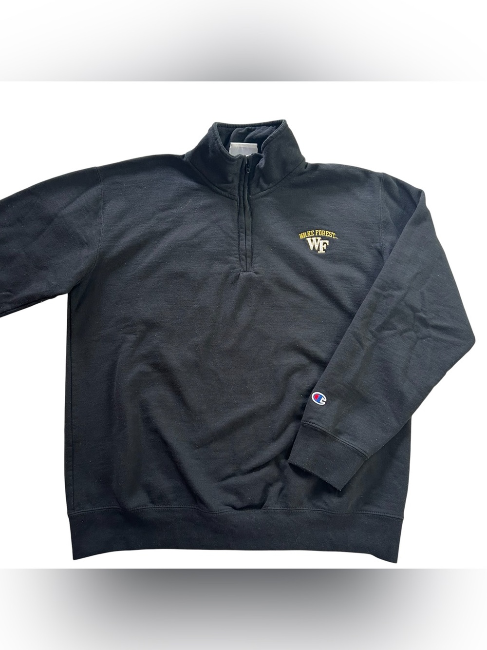 Wake Forest Demon Deacons Men’s Champion 1/4 Zip Pullover Jacket Black size L